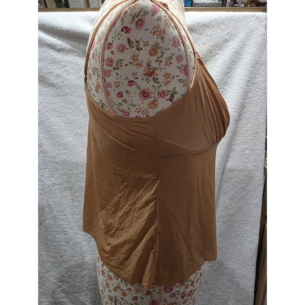 Vintage Y2K Romantic NWT Felina Tan V-Neck Sexy Camisole Top Adjustable Straps M - Picture 3 of 6